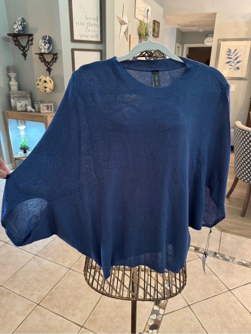 Ava & Viv Navy Blue Lightweight Short Sleeve Tee